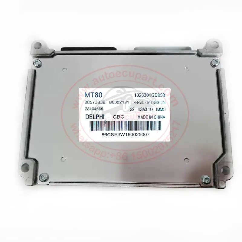 Original New Delphi Mt80 Ecu Ecm 1026301Gd058 28573839 B6002131 28381274 For Jac S2 4Ga3.1D Engine Computer 1
