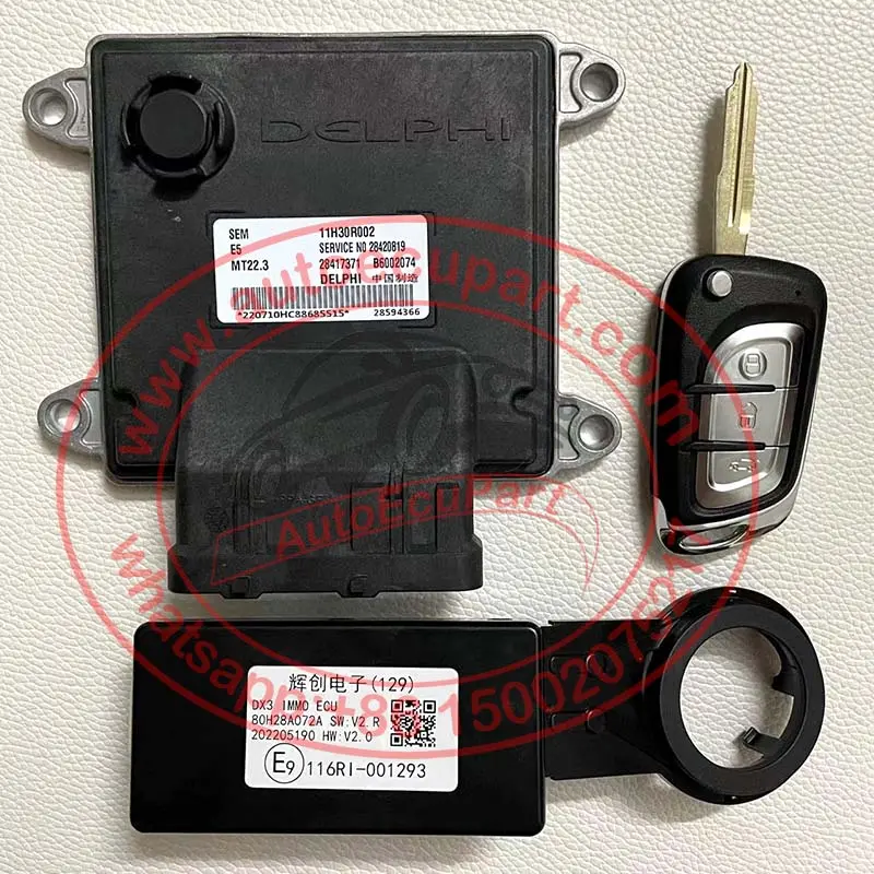Original New Ecu 11H30r002, 28420819 + 80H28a072 Immo Antenna + Remote Key For Soueast Dx3 1