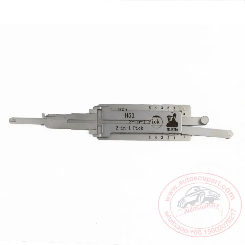 Original Lishi 2-In-1 Pick Decoder Tool 5 Cut Fo6/H51-Ag For Ford Door Lock Anti Glare Type 1