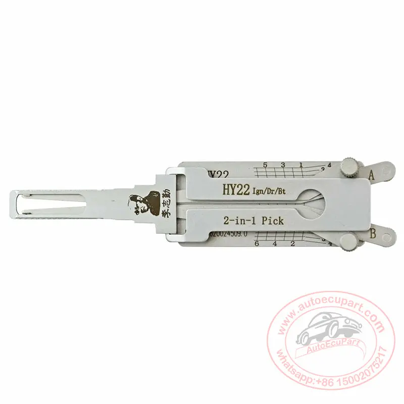 Original Lishi Hy22 Hyundai / Kia / 2-In-1 Pick & Decoder / Ignition / Door / Trunk Quad Lifter Ag 1