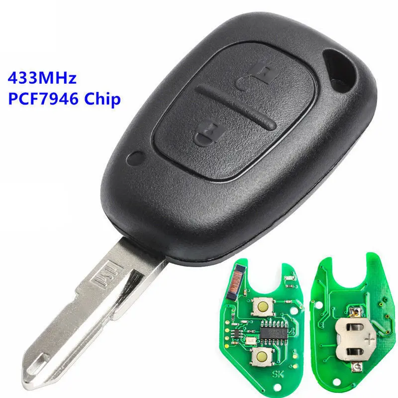 Pcf7946 Ne73 433Mhz 2 Button Remote Key For Renault Master Traffic Kangoo Nissan Primastar 1