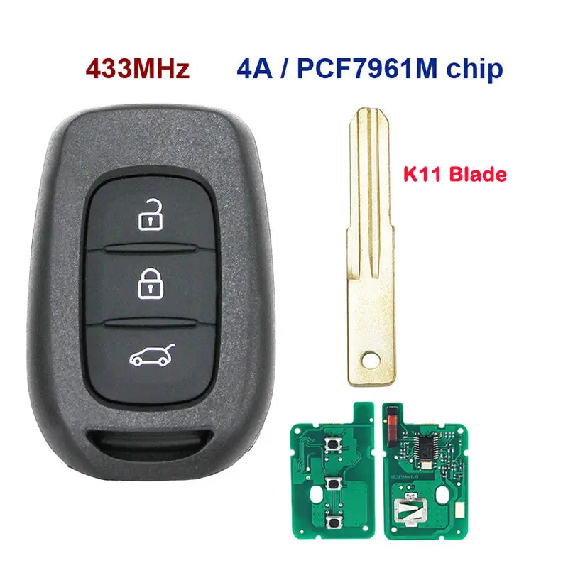 Pcf7961m Hitag-Aes K11 Remote Control Key For Renault Symbol Trafic Dacia Duster Logan Sandero 1