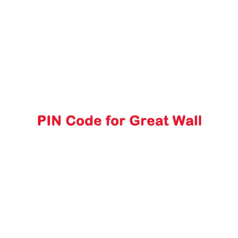 Pin Code Calculation Service For Great Wall Haval 1
