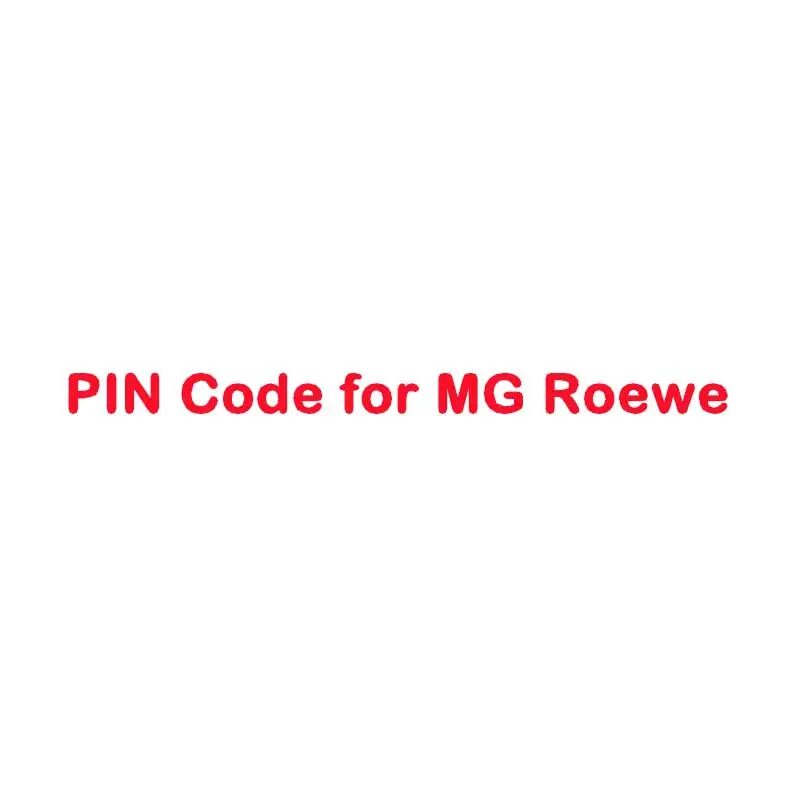 Pin Code Calculation Service For Mg Roewe 1