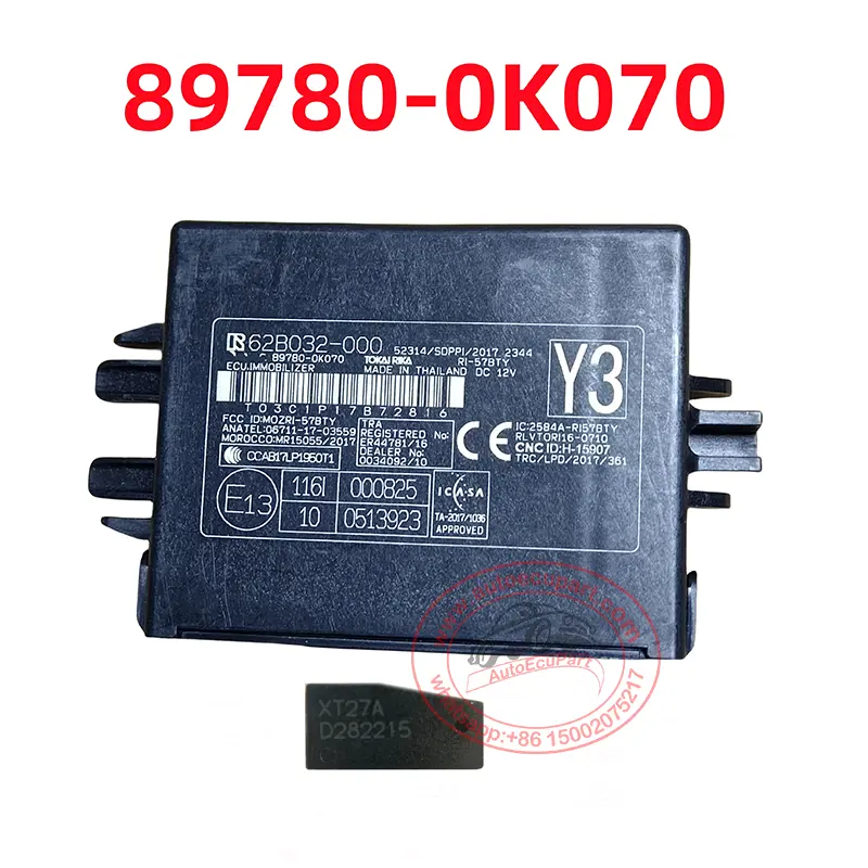 [Programmed With 8A Chip] 89780-0K070 Ecu Immobilizer Y3 Immo Box For Toyota Hilux, Revo, Fortuner 89780-33291 (Compatible 89780-0K071) 1