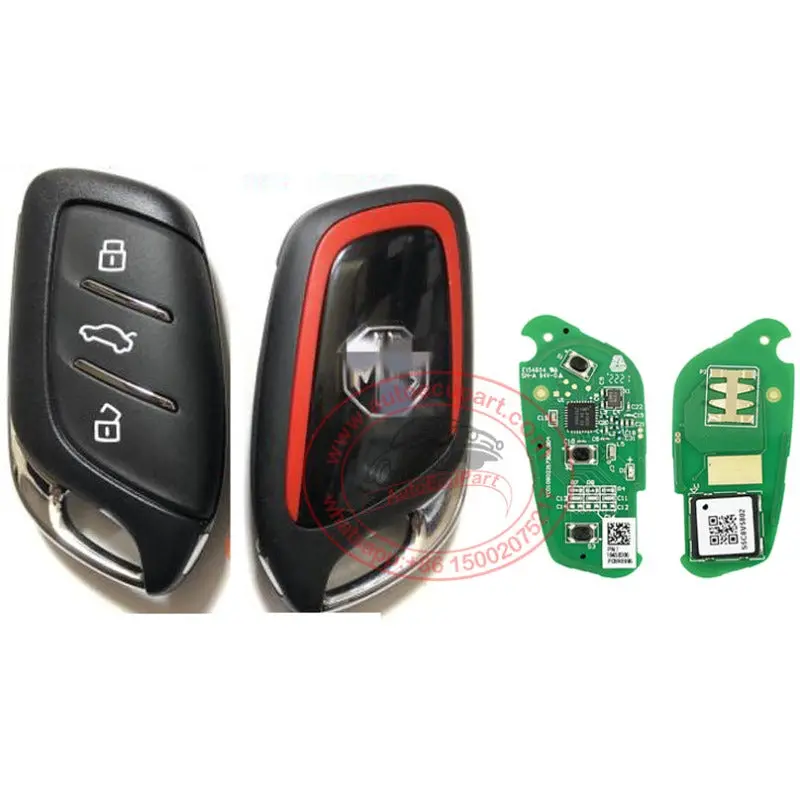 (Red) 10961827 Genuine Proximity Key For Mg Zs Mg5 433Mhz Ncf29axx Id47 3 Button Smart Control 1