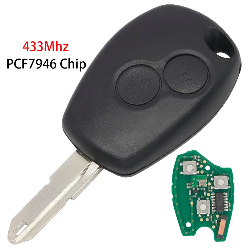 Remote Key 433Mhz Pcf7946 Chip For Renault Clio Iii Clio 3 Modus Kangoo 2 Button Ne73 1