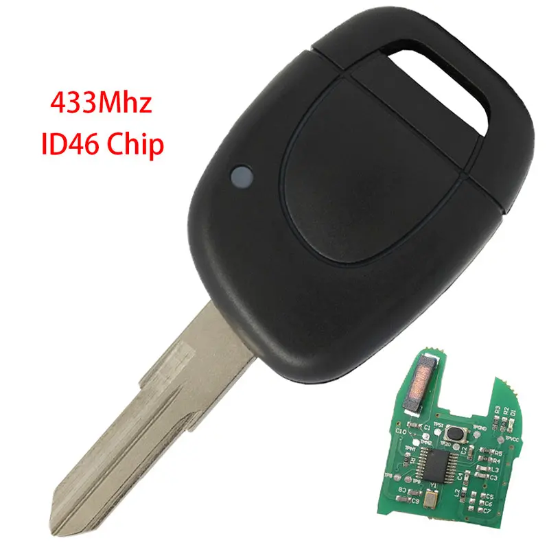 Remote Key 433Mhz Pcf7946 Id46 Chip For Renault Master Clio Twingo Kangoo 1 Button Vac102 1