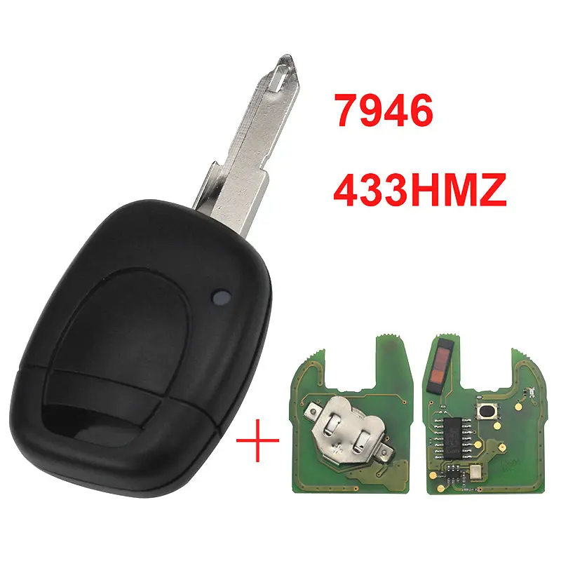 Remote Key 433Mhz Pcf7946 Id46 Chip For Renault Master Kangoo Clio Twingo 1 Button Ne72 1