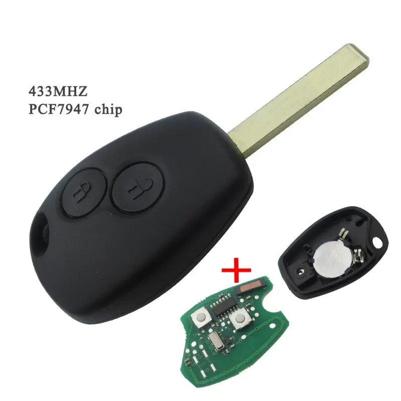 Remote Key 433Mhz Pcf7947 Chip Id46 For Renault Clio Kangoo Master Modus Twingo 2 Button 1