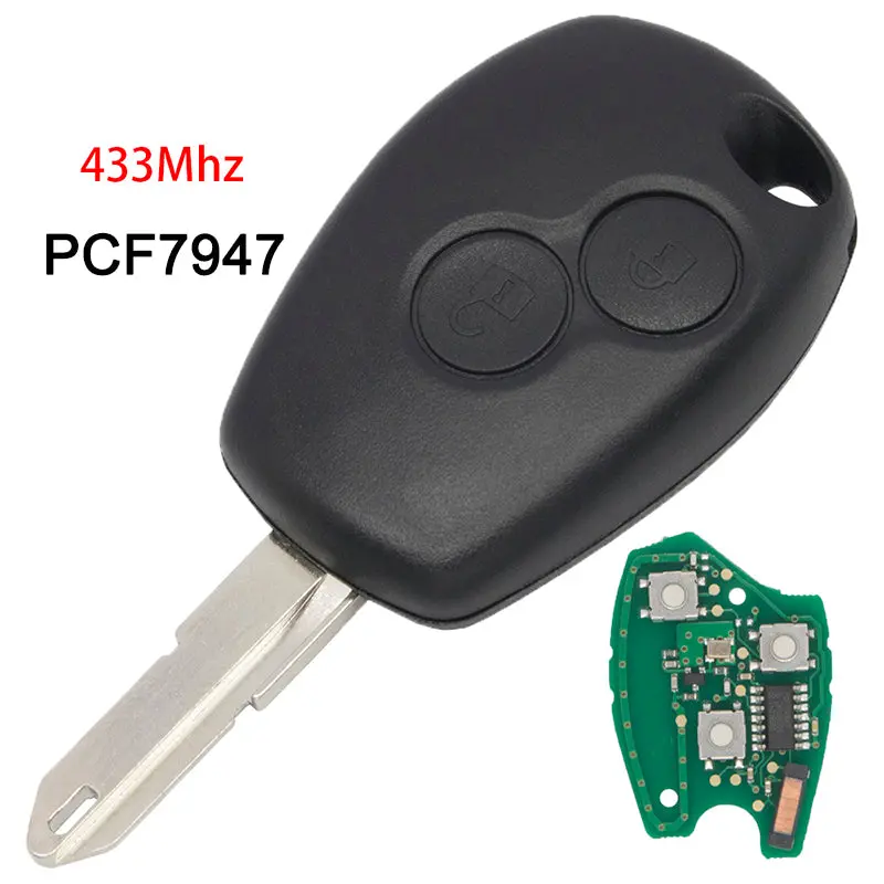 Remote Key 433Mhz Pcf7947 Chip For Renault Clio Iii Clio 3 Modus Kangoo 2 Button Ne73 1