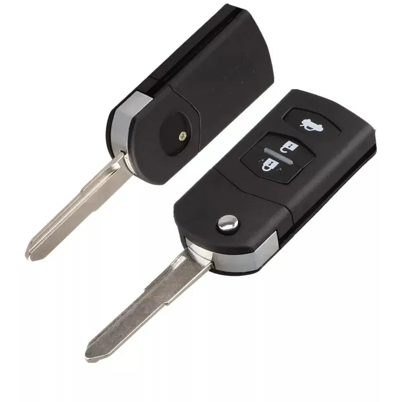 Replacement Flip Key Shell For Mazda 2 3 5 6 Rx8 Mx5 Car Styling Remote Key Case Fob Cover 3 Buttons Black 5Pcs 1