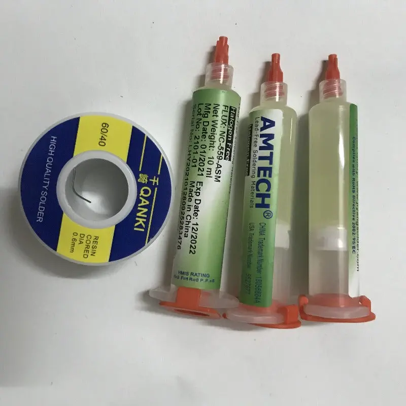 Resin Cored Dia Solder Wire Qanki Sn60pb40 0.6Mm With 3Pcs Bga Pcb Ic Reballing Soldering Paste Grease Solder Flux 1