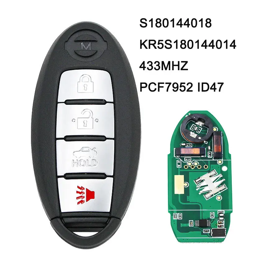S180144018 Kr5s180144014 Smart Key 433Mhz Pcf7952 Id47 Chip For Nissan Altima Maxima 4 Button 1