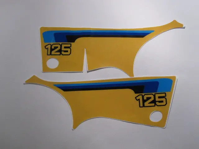 Suzuki, 1980, Rm 125, Side Panel Decals, Reproduction 1