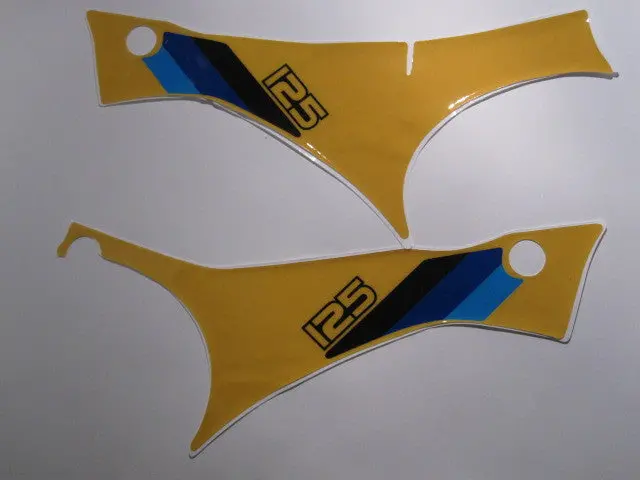 Suzuki, 1982, Rm 125, Side Panel Decals, Reproduction 1