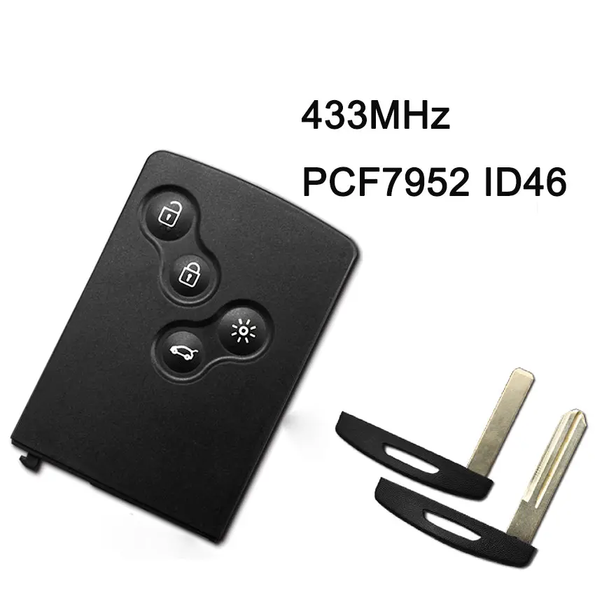 Smart Remote Key 434Mhz Pcf7952 Id46 Chip For Renault Koleos Laguna Megane Samsung Qm5 4 Button 1