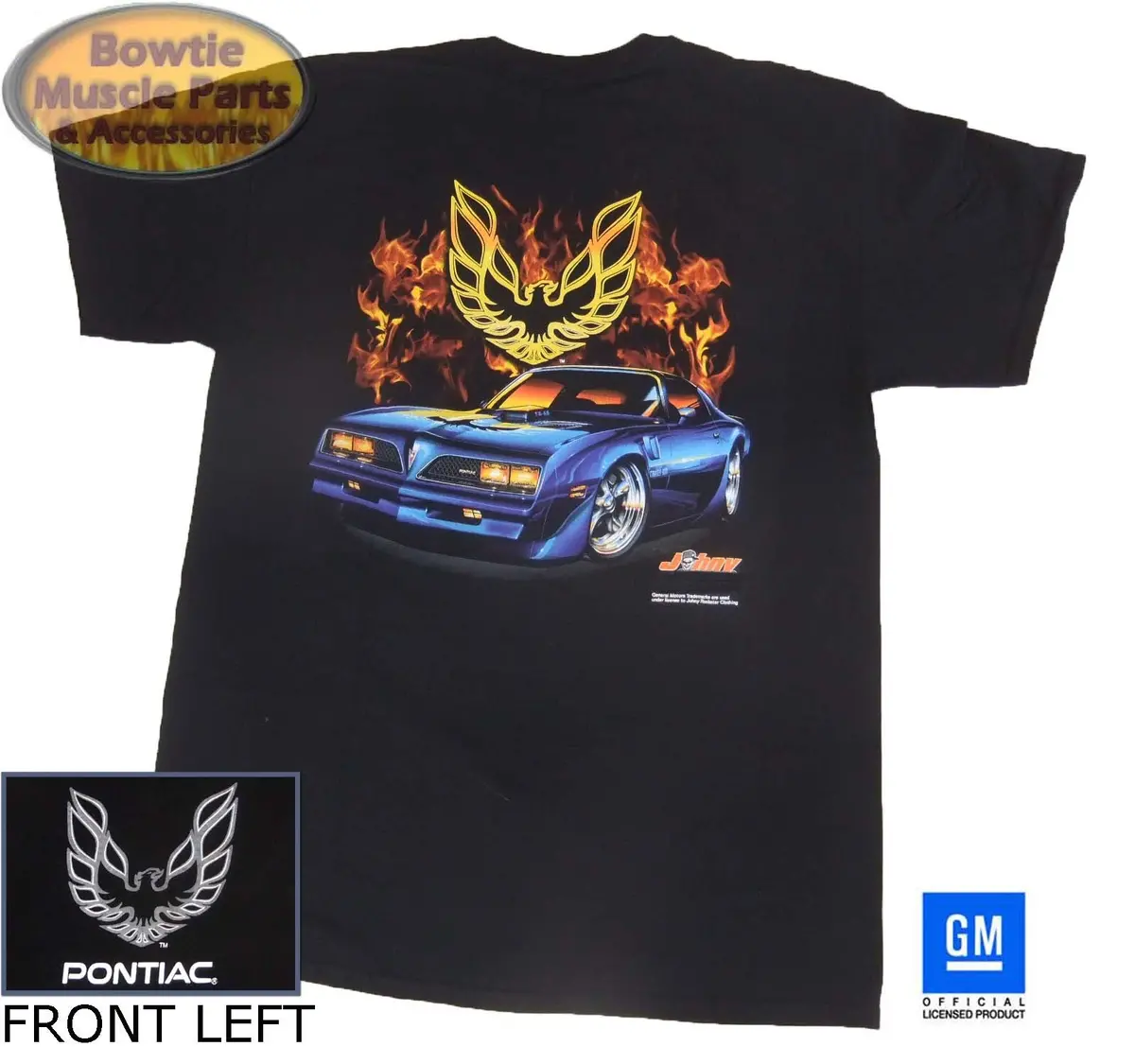 77 Firebird Trans-Am Flame T-Shirt Black Gm Licensed 74 75 76 78 79 80 81 Bandit 1