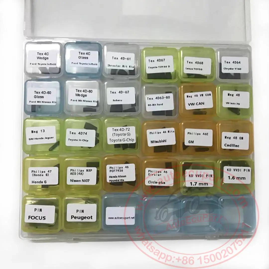 Transponder Chip Set Car Key Chips Bulks 80Pcs —4 Each Of 20 Types 1