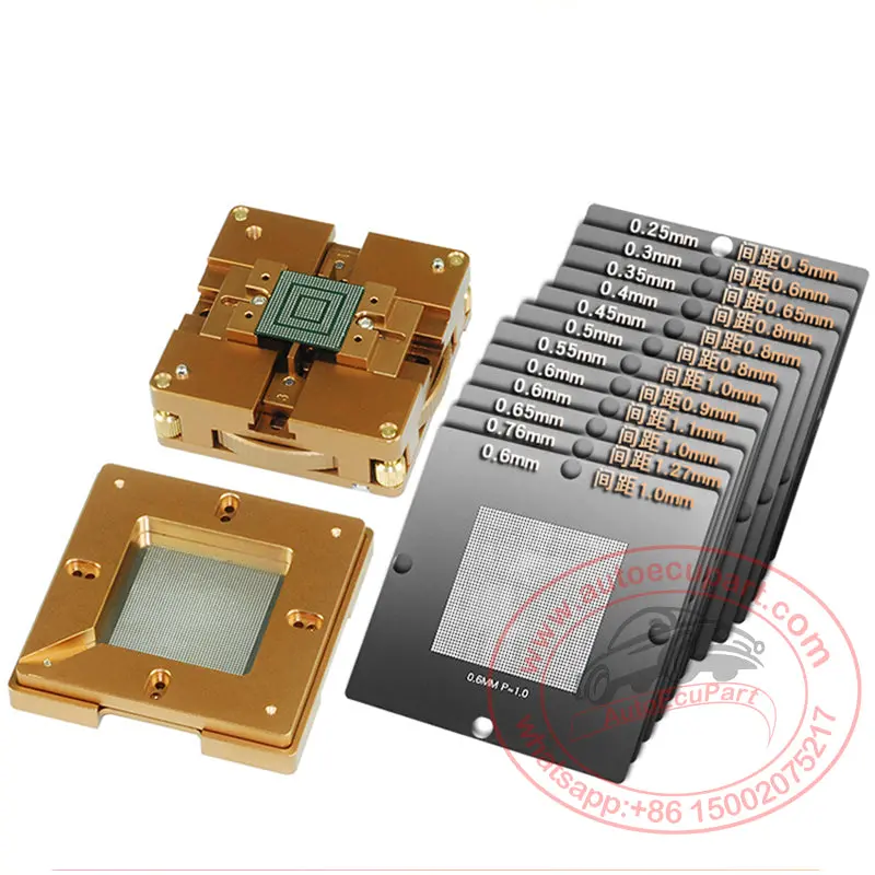 Universal Adjustable Bga Solder Base Holder With 12Pcs 90*90Mm Reballing Stencil For Mobile Phone Cpu Ecu Ic Chip Bga Rework Station 1