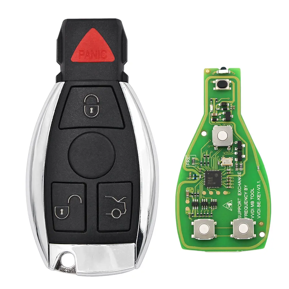 Xhorse Bga Chrome 433-315Mhz Remote Key 4 Buttons Mercedes Benz 1