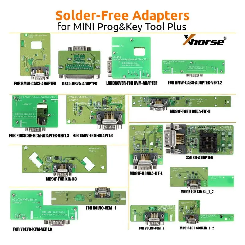 Xhorse Solder-Free Adapters Kit For Mini Prog & Key Tool Plus Programmer 1