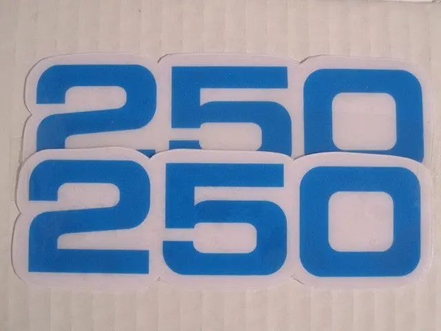 Yamaha, Side Panel Decals, 250, Blue, Reproduction 1