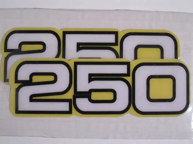 Yamaha, Side Panel Decals, 250, White, Reproduction 1