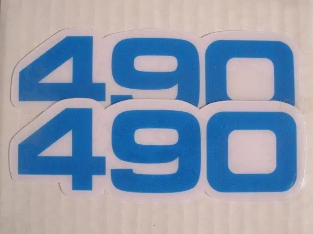 Yamaha, Side Panel Decals, 490, Blue, Reproduction 1