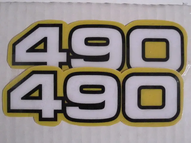 Yamaha, Side Panel Decals, 490, White, Reproduction 1
