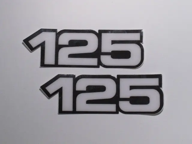 Yamaha, Side Panel Decals, 125, White, Reproduction 1