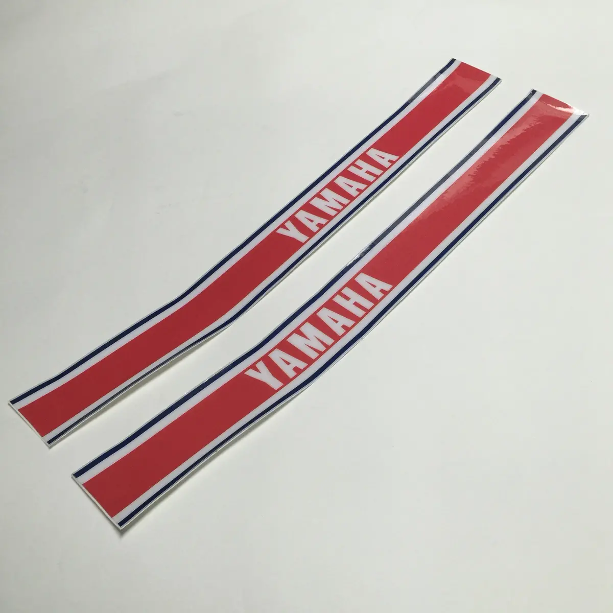 Yamaha, 1978-79, Red, Navy, White, Tank Stripe Decals, Reproduction 1