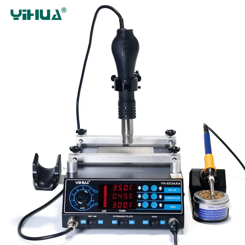 Yihua 853Aaa 1350W Pcb Preheater Soldering Station Bga Rework Station Heat Gun Iron Welding Station 1