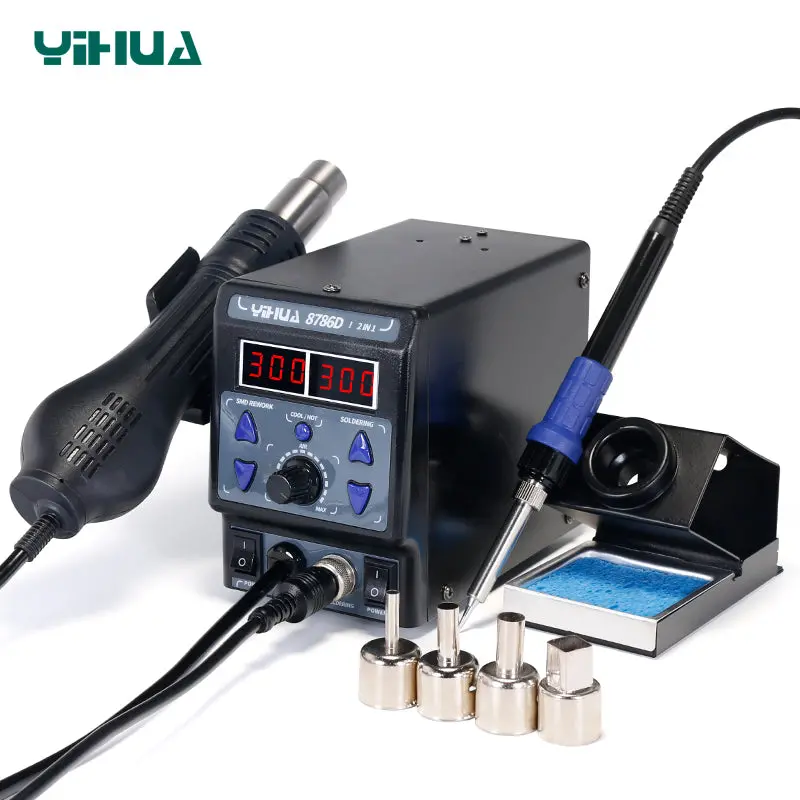 Yihua 8786D-I Smd Soldering Station Cool Hot Air Gun Soldering Iron 2 In 1 Rework Station 1