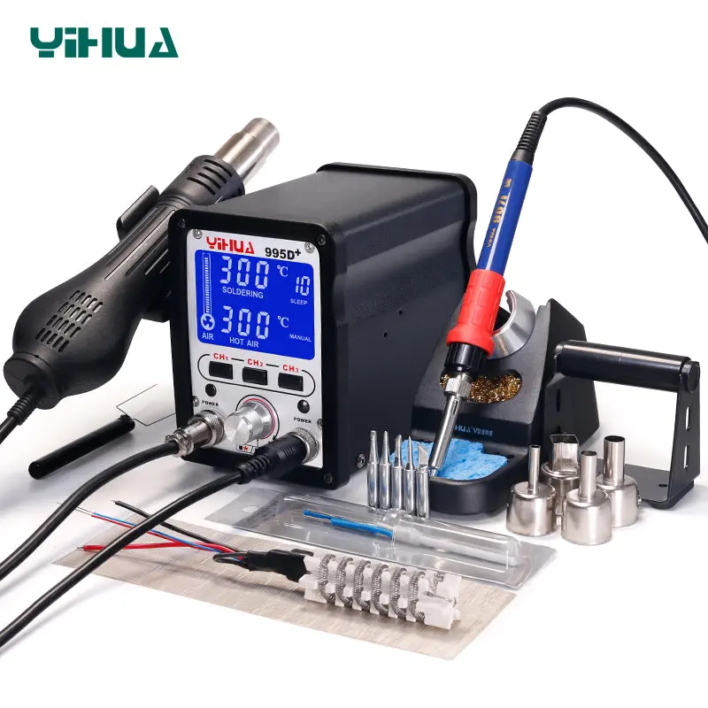 Yihua 995D+Smd Soldering Station Hot Air Gun Bga Rework Station Electronic Repair Welding Iron 1