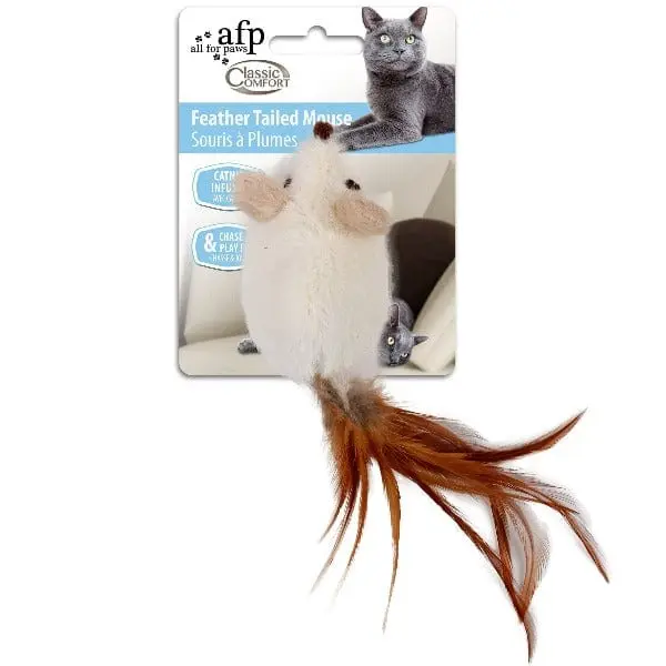 Afp Classic Comfort Feather Tail Mouse Cat Toys 1