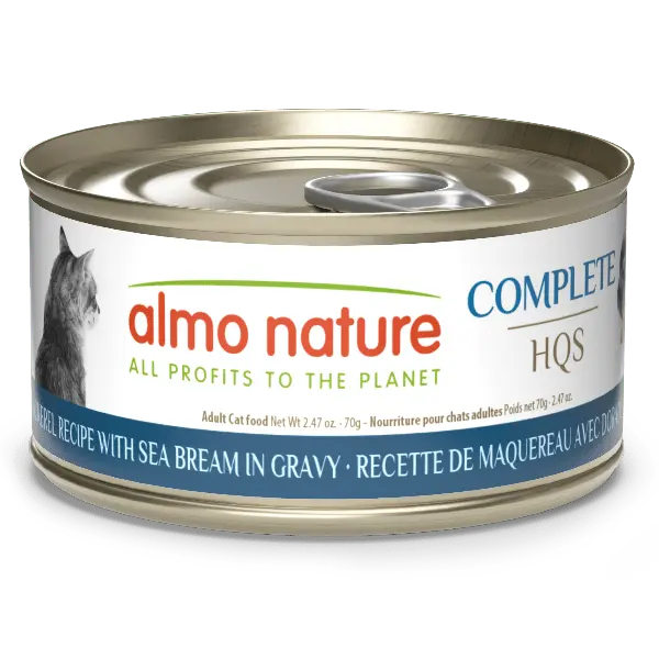 Almo Nature Complete Hqs | Mackerel With Sea Bream In Gravy Canned Cat Food 1