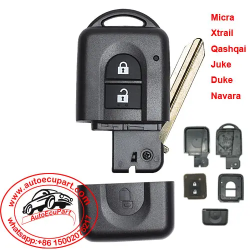 Folding Remote Key Shell Case Fob 2 Button For Nissan Micra Xtrail Qashqai Juke Duke Navara 1