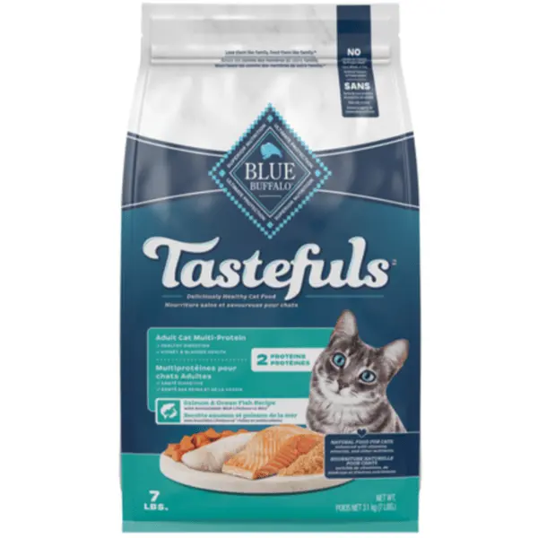 Blue Tastefuls Multi-Protein Salmon & Ocean Fish Cat Food Recipe Dry Cat Food, 7Lb 1