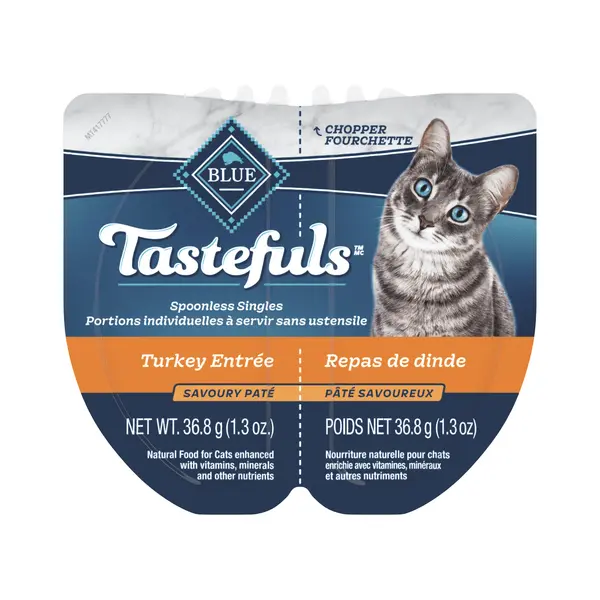 Blue Tastefuls Spoonless Singles Turkey Pate Wet Cat Food 1