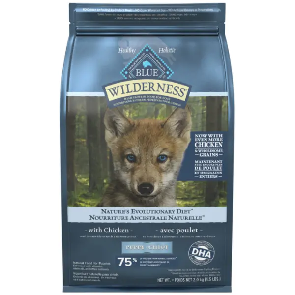 Blue Wilderness Chicken Recipe With Grains Dry Puppy Food, 4.5Lb 1