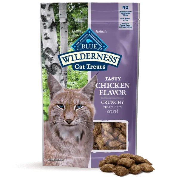 Blue Wilderness Grain Free Crunchy Cat Treats; Tasty Chicken Flavor 1