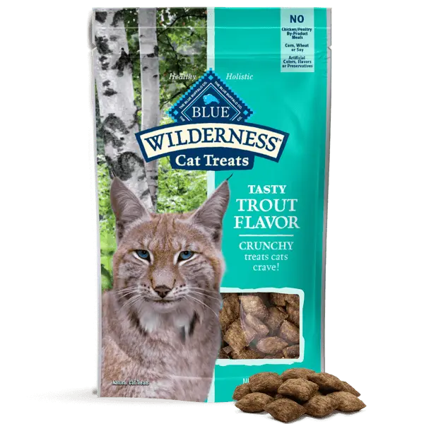 Blue Wilderness Grain Free Crunchy Cat Treats; Tasty Trout Flavor 1