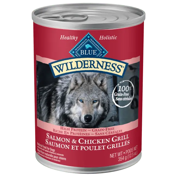 Blue Wilderness Grain Free Salmon & Chicken Grill Canned Dog Food 1