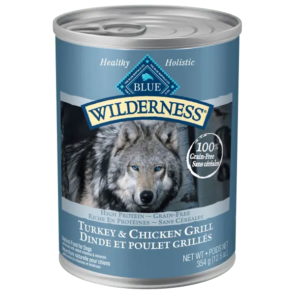 Blue Wilderness Grain Free Turkey & Chicken Grill Canned Dog Food 1