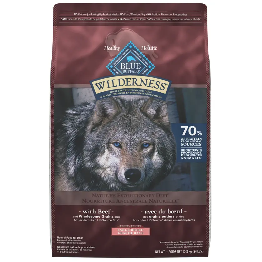 Blue Wilderness Large Breed Beef Recipe With Grains Dry Dog Food, 24Lb 1