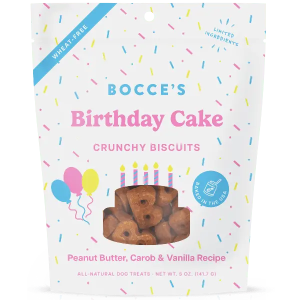Bocce's Birthday Cake Crunchy Dog Biscuits 1