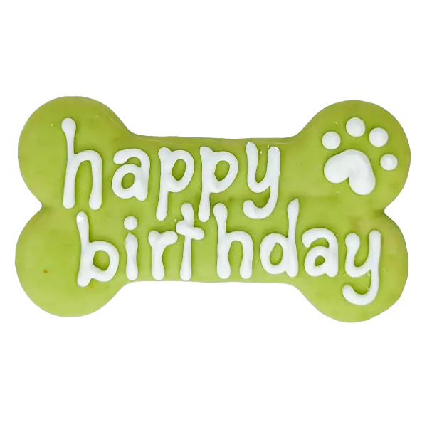 Bosco And Roxy's Birthday | Green Happy Birthday 6" Bone 1
