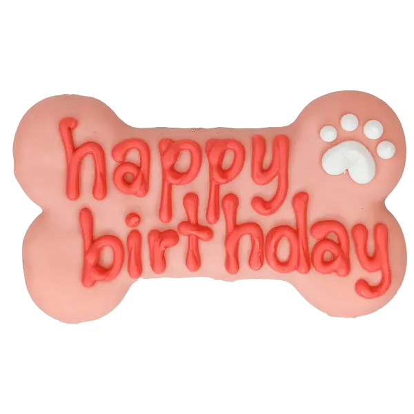 Bosco And Roxy's Birthday | Pink Happy Birthday 6" Bone 1