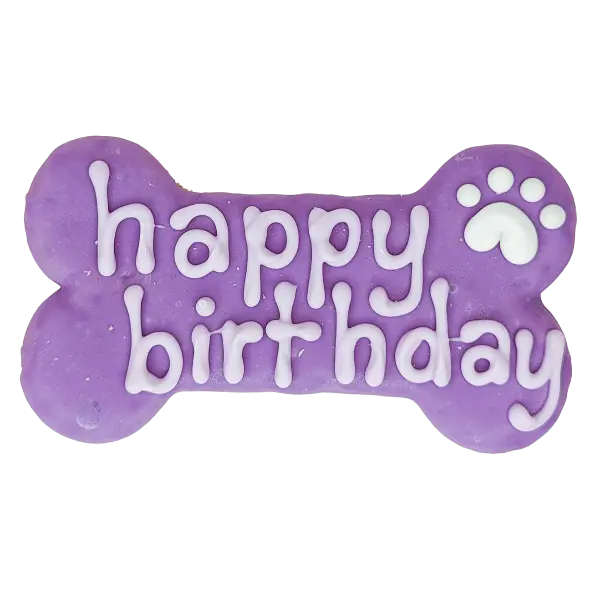 Bosco And Roxy's Birthday | Purple Happy Birthday 6" Bone 1